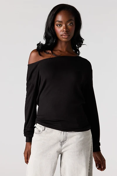 Ribbed Long Sleeve Dolman Top