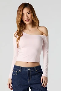 Haut profilé à manches longues avec épaules dénudées