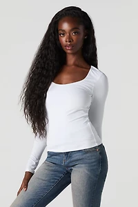 Contour Scoop Neck Long Sleeve Top