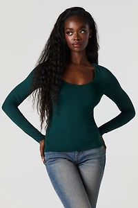 Contour Scoop Neck Long Sleeve Top