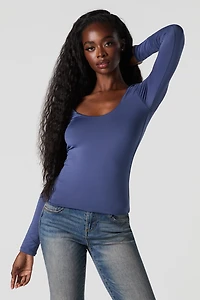 Contour Scoop Neck Long Sleeve Top