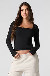 Square Neck Contour Long Sleeve Classic Top