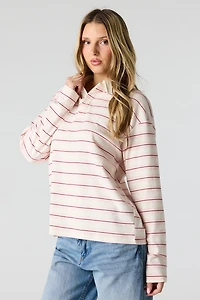 Luxe Heavy Cotton Striped Rugby Polo