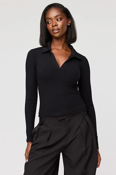 Ribbed Johnny Collar Polo