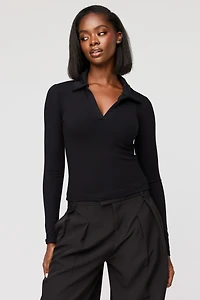 Ribbed Johnny Collar Polo