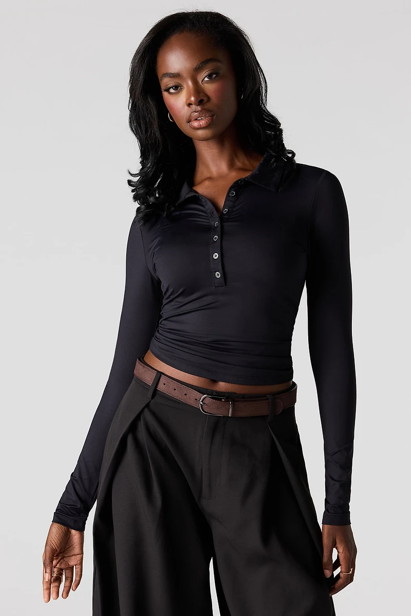 Luxe Heavy Contour Long Sleeve Polo