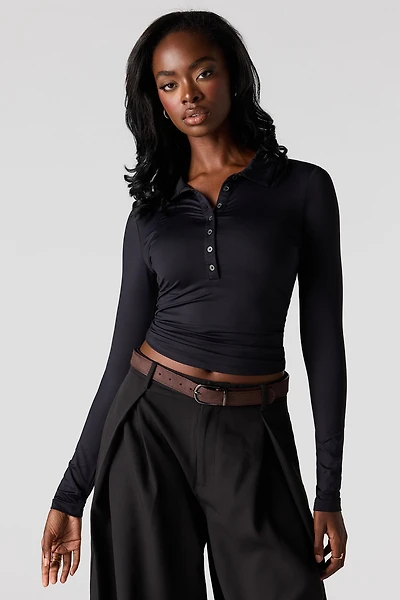 Luxe Heavy Contour Long Sleeve Polo