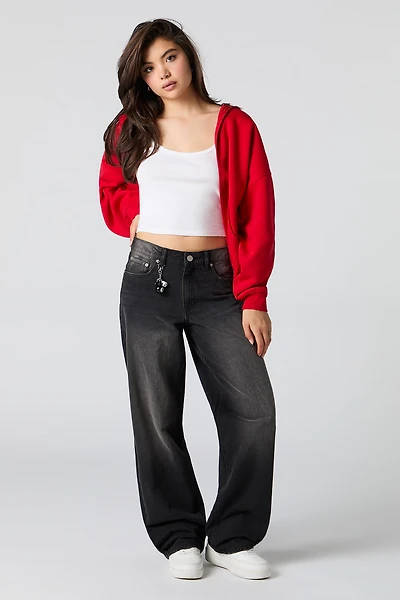 Low Rise Baggy Jean with Dice Keychain