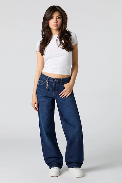 Low Rise Baggy Jean with Cherry Keychain