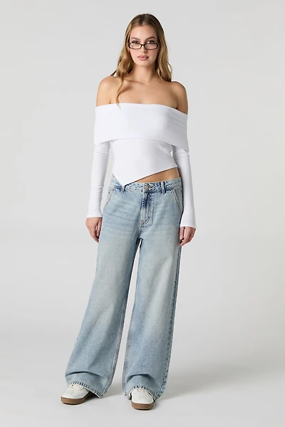 Jean ultrabaggy à taille basse en denim