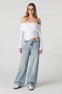 Jean ultrabaggy à taille basse en denim