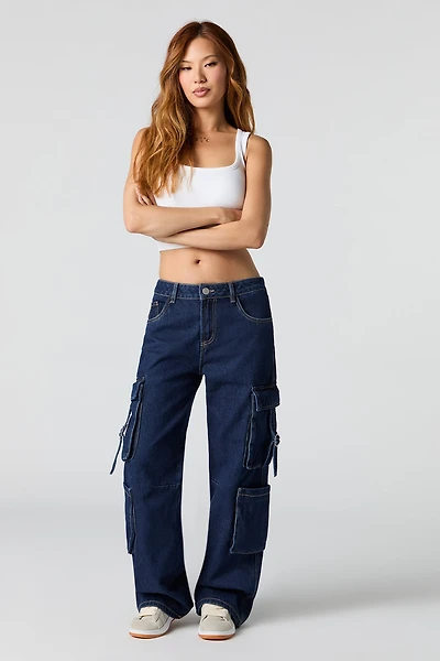 Jean cargo baggy rigide et polyvalent