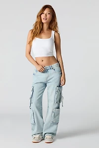 Jean cargo baggy rigide et polyvalent