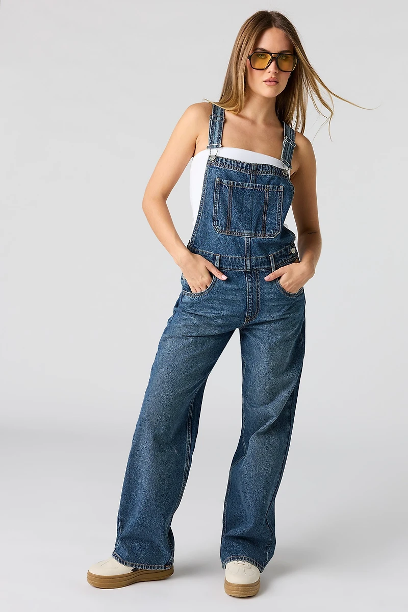Salopette à jambe droite en denim