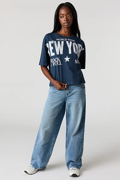 Low Rise Mega Baggy Embroidered Jean