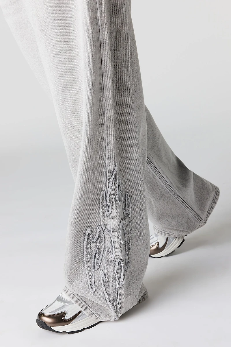 London Low Rise Super Baggy Patched Jean