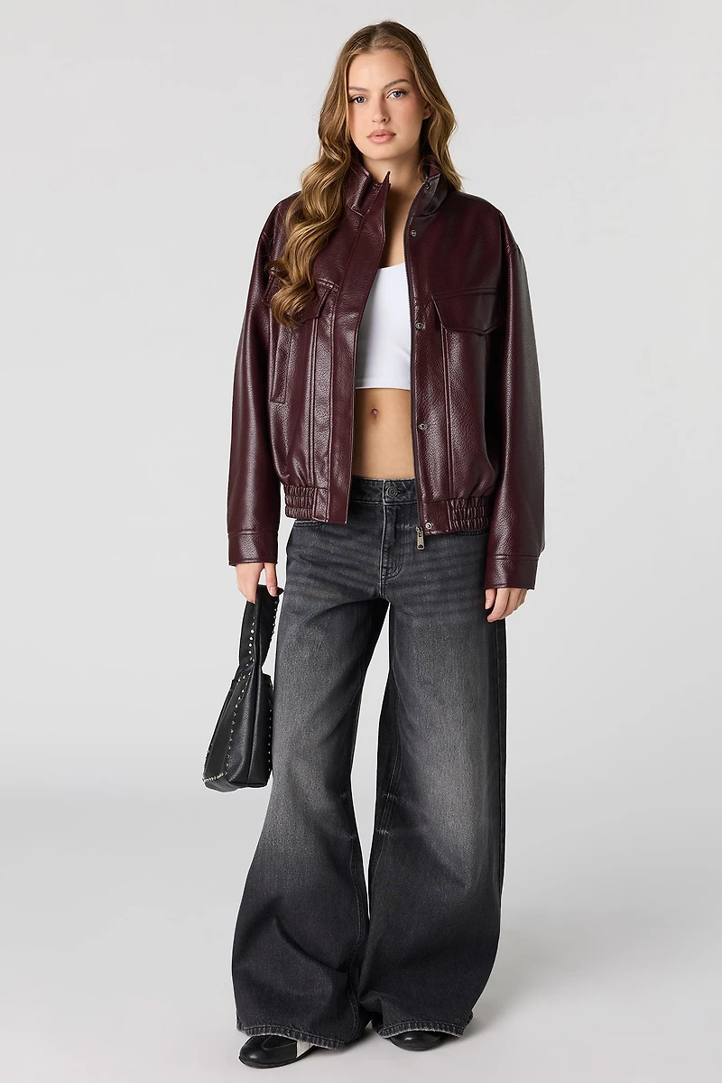 Mid Rise Super Wide Leg Jean