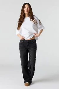 Brooklyn Star Stitched Low Rise Baggy Jean