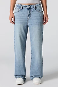 Bow Graphic Low Rise Skater Jean