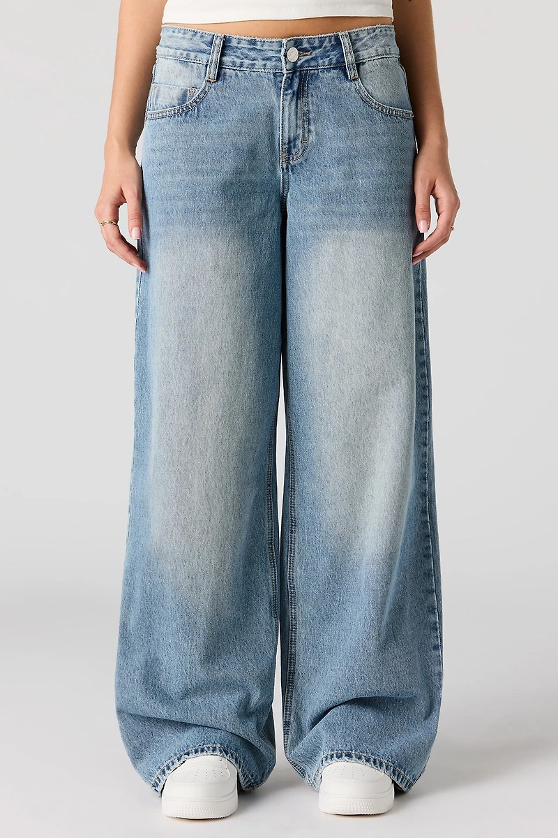 Jean super baggy London clouté à taille basse