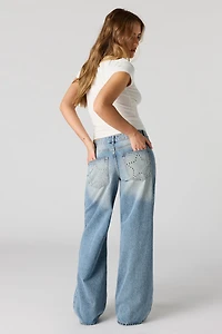 Jean super baggy London clouté à taille basse