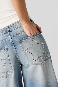 Jean super baggy London clouté à taille basse