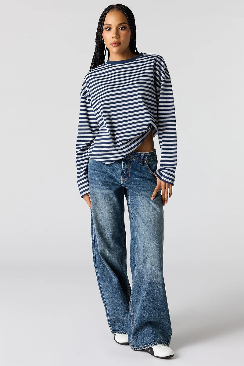 Jean super baggy London imprimé à taille basse