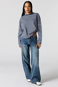 Jean super baggy London imprimé à taille basse