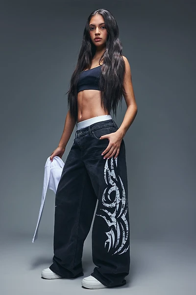 London Low Rise Printed Super Baggy Jean