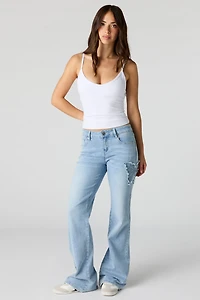 Stretch Low Rise Butterfly Flare Jean