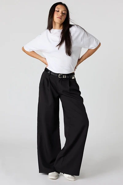 Belted Baggy Dress Pant