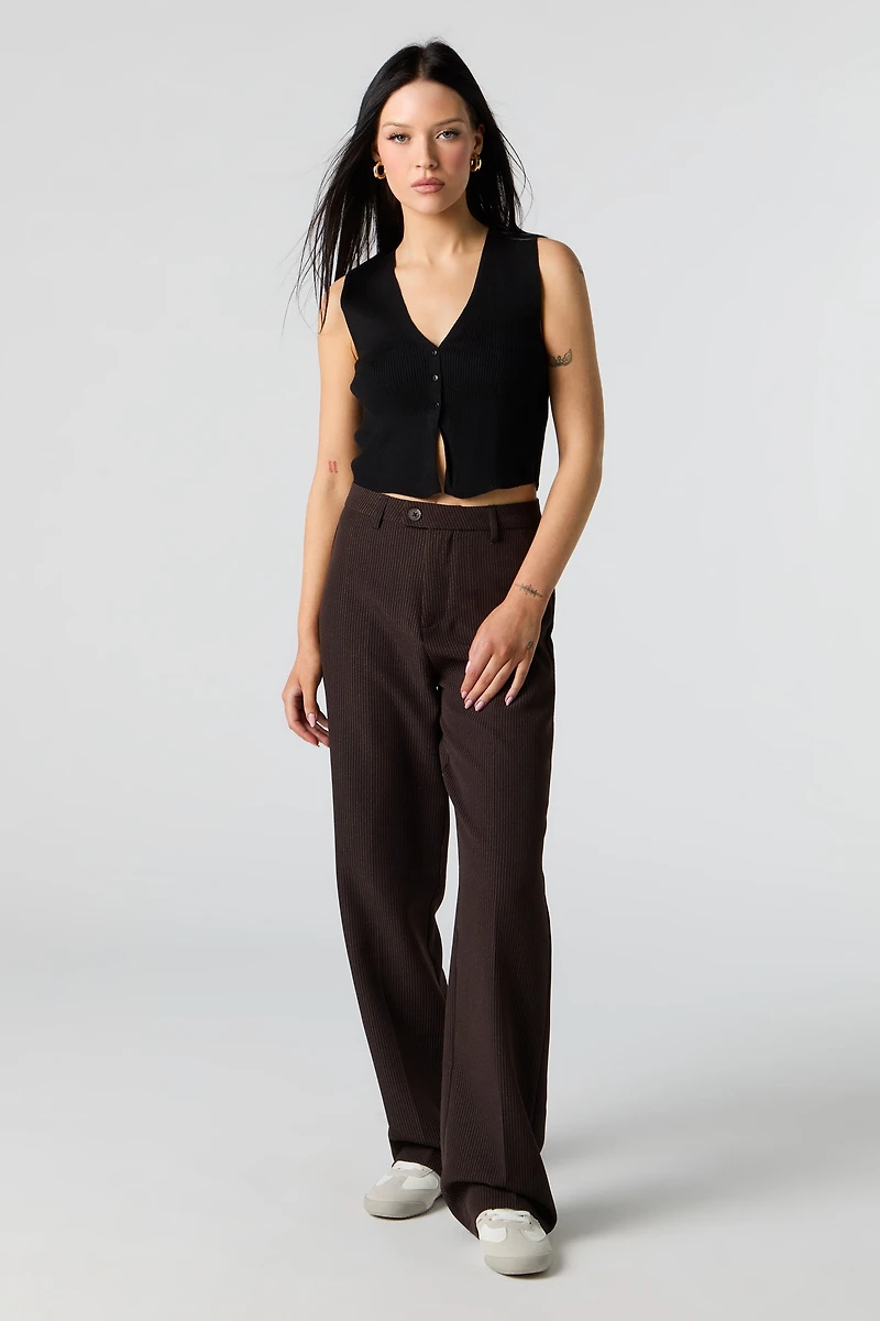 Pantalon habillé à jambe droite plissé