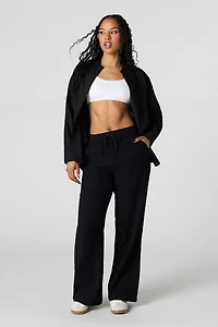 Pantalon froissé à taille coulissante