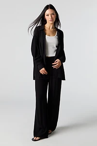 Pantalon à jambe large froissé avec taille coulissante