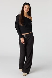 Belted Wide Leg Pant
