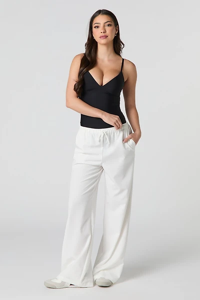 Pantalon à jambe large avec taille coulissante