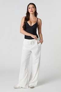 Pantalon à jambe large avec taille coulissante