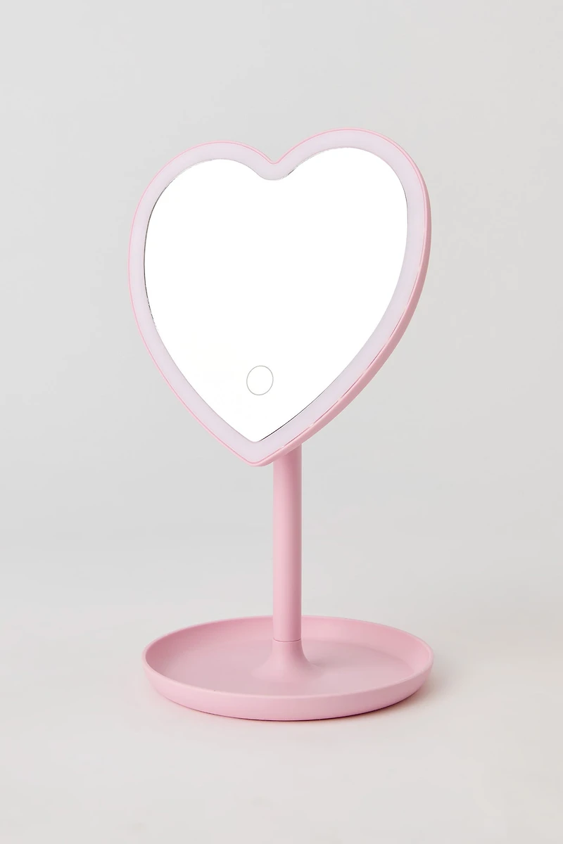 Miroir en coeur à DEL