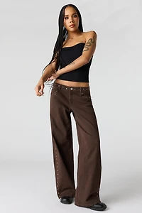 Pantalon baggy clouté