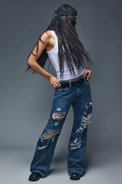 Brooklyn Ripped Low Rise Baggy Medium Jean