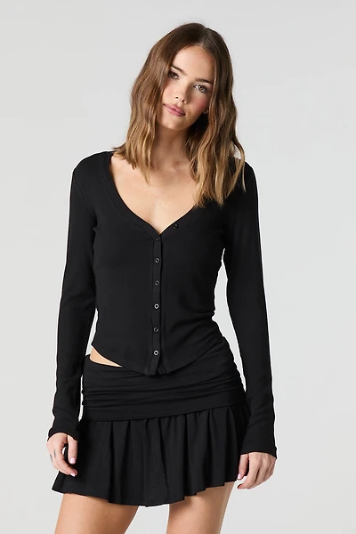 Minijupe-short en jersey à taille repliée