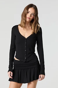 Minijupe-short en jersey à taille repliée