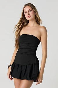Poplin Bubble Mini Skirt