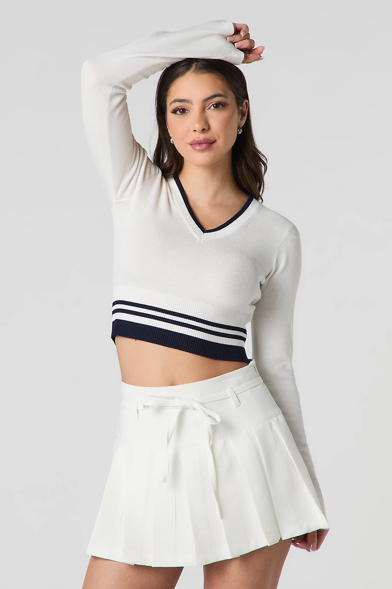 Belted Pleated Mini Skort
