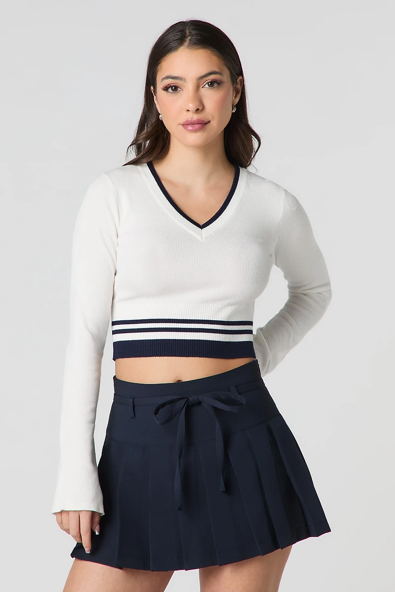 Minijupe-short plissée avec ceinture