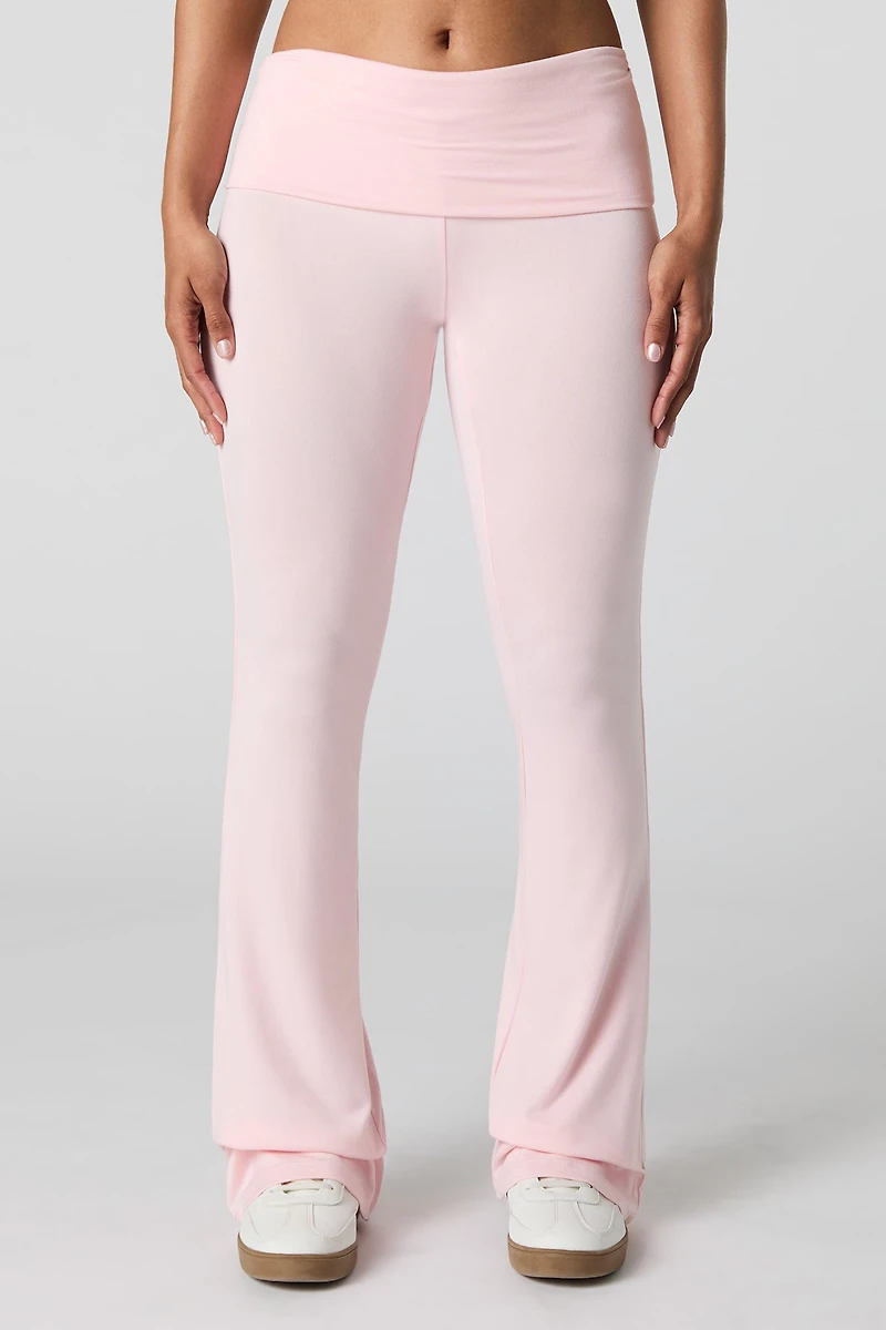 Legging évasé à taille repliée