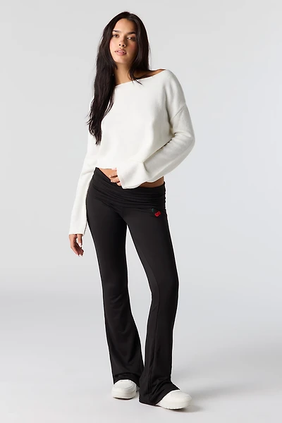 Embroidered Flare Legging