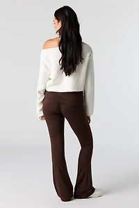 Legging à jambe évasée avec motif brodé