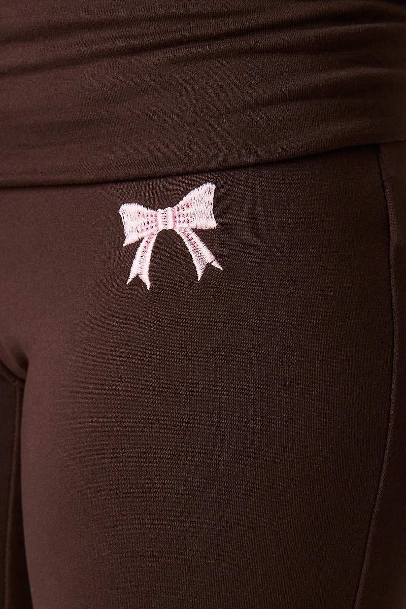 Legging à jambe évasée avec motif brodé