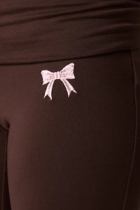 Legging à jambe évasée avec motif brodé